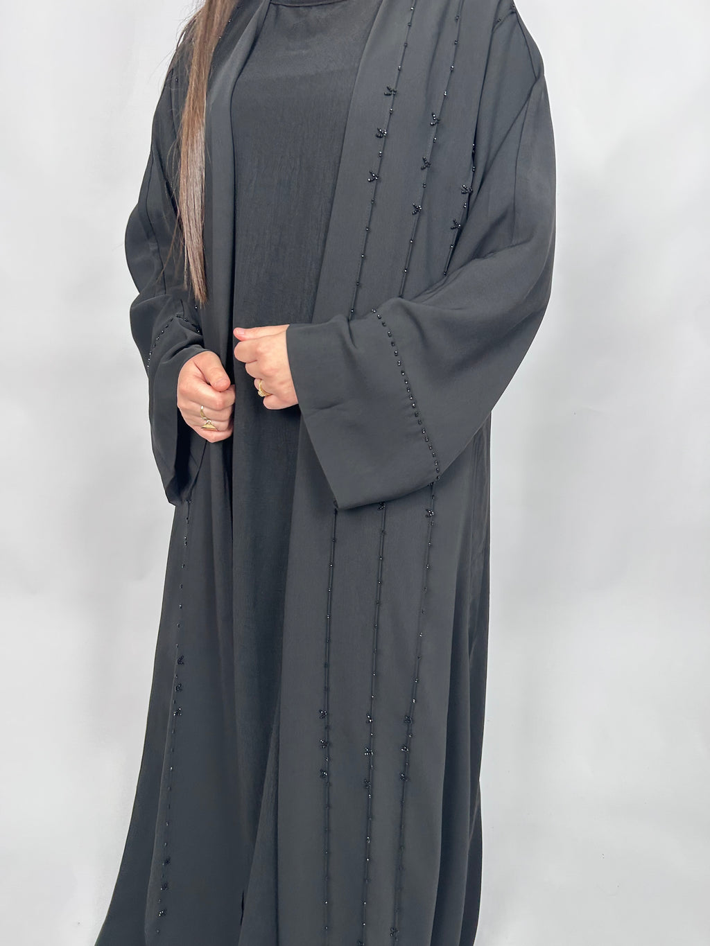 Abaya Perlée Noir