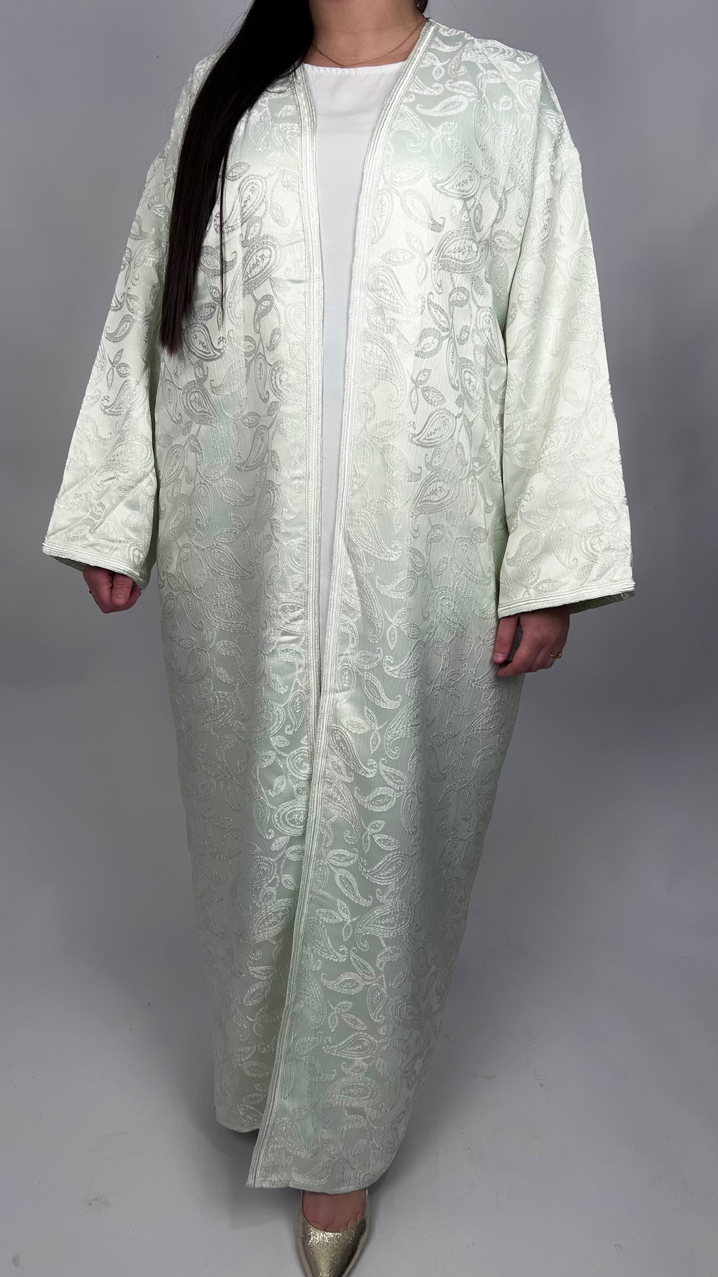 Kimono brocard vert d’eau