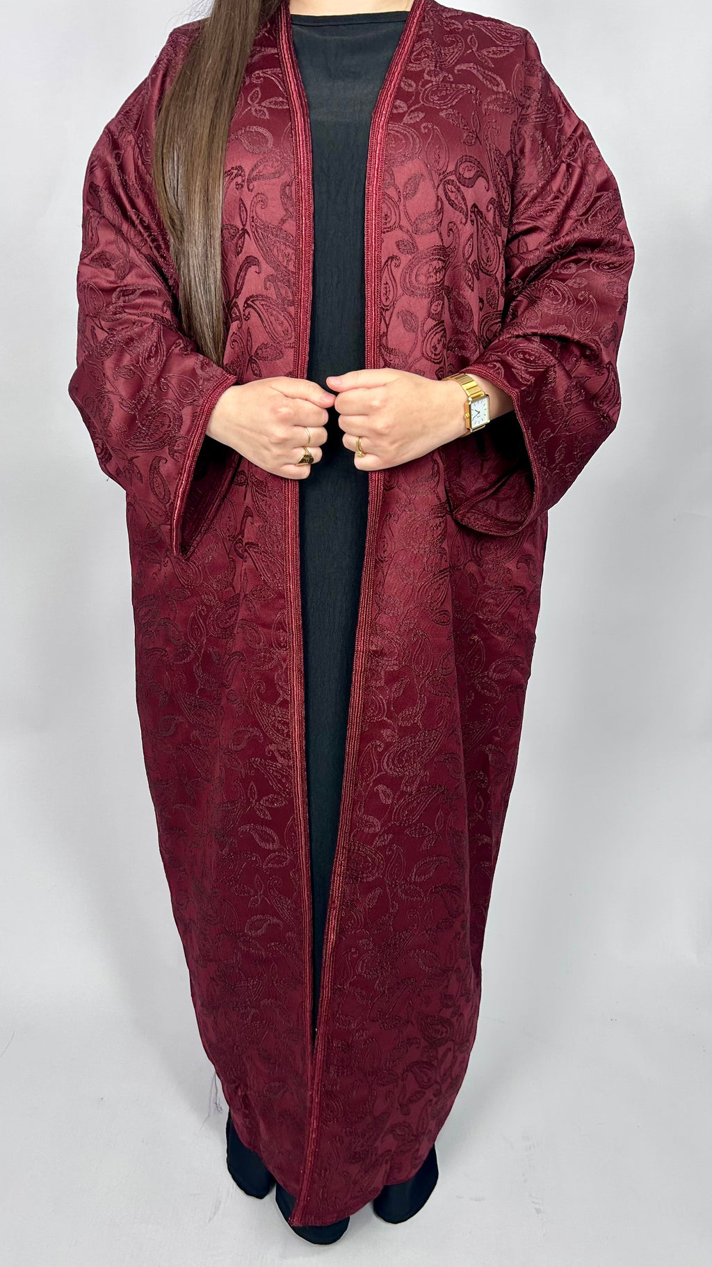 Kimono brocard bordeaux